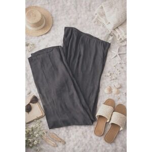 Eileen Fisher Womens Luxe Trouser S Brown Silk Georgette Crepe Quiet Luxury Chic